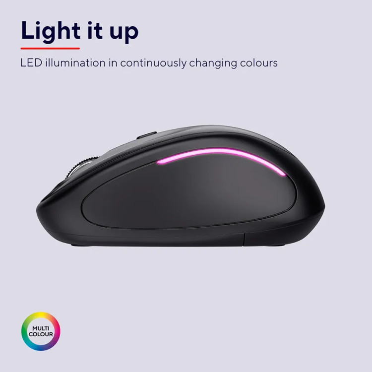 ماوس بیسیم تراست مدل Yvi FX با نورپردازی LED و دقت 800/1600 DPI